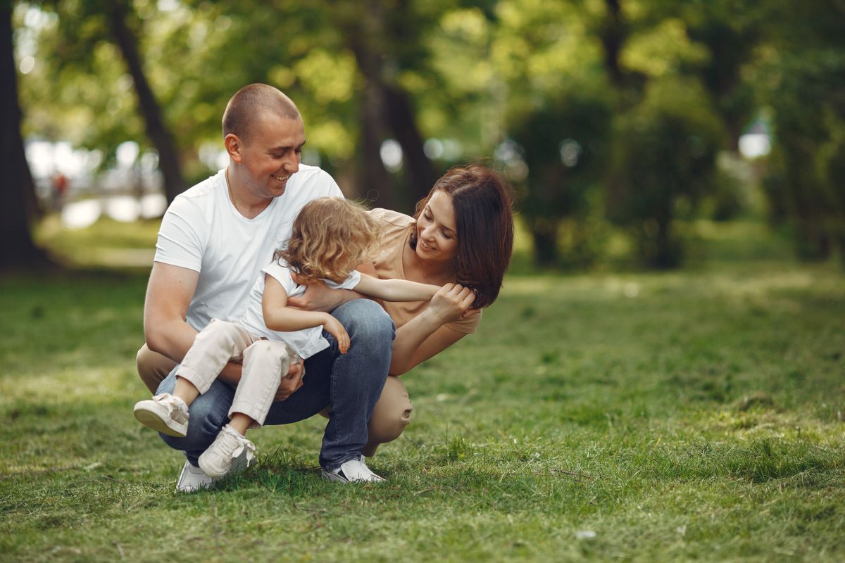 A family enjoying time together in the park